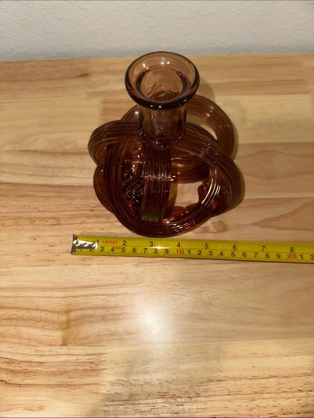 Anthropologie Kelly Twist Glass Candlestick Holder Sculptural Art Glass - Picture 7 of 9